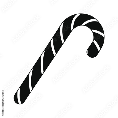 Black and White Candy Cane Illustration