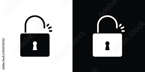 Unlock icon collection. line stroke icon. EPS 10
