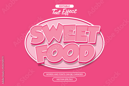 Sweet food editable text effect with pink text
