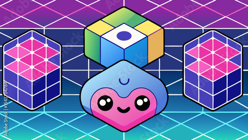 Quantum Multiverse Data Visual – Futuristic Neural Grid Vector Art.