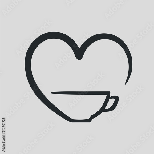 Vector drawn coffee. coffee heart
