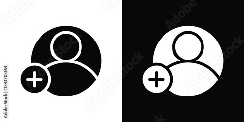 User add icon collection. line stroke icon. EPS 10