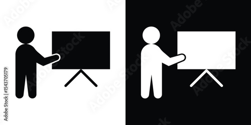 User chalkboard icon collection. line stroke icon. EPS 10