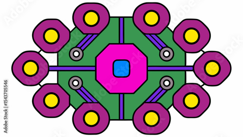 Quantum Multiverse Data Visual – Futuristic Neural Grid Vector Art.