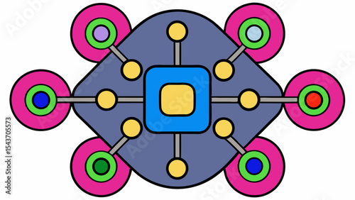 Quantum Multiverse Data Visual – Futuristic Neural Grid Vector Art.