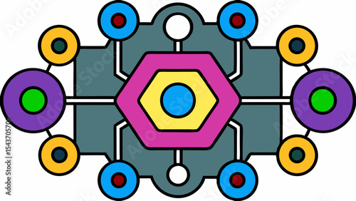 Quantum Multiverse Data Visual – Futuristic Neural Grid Vector Art.