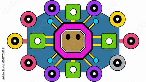 Quantum Multiverse Data Visual – Futuristic Neural Grid Vector Art.