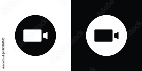 Video call icon collection. line stroke icon. EPS 10