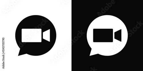 Video call icon collection. line stroke icon. EPS 10