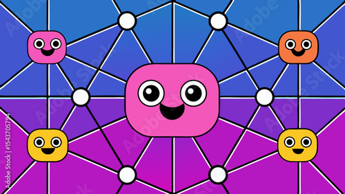 Quantum Multiverse Data Visual – Futuristic Neural Grid Vector Art.