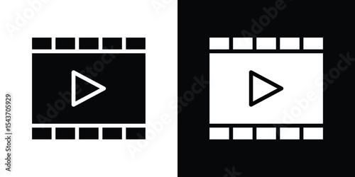 Video icon collection. line stroke icon. EPS 10