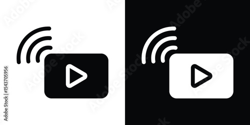 Video streaming icon collection. line stroke icon. EPS 10