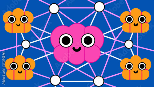 Quantum Multiverse Data Visual – Futuristic Neural Grid Vector Art.