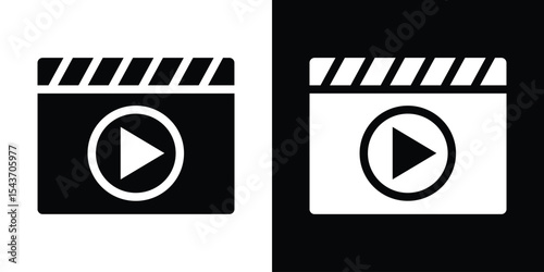 Video icon collection. line stroke icon. EPS 10