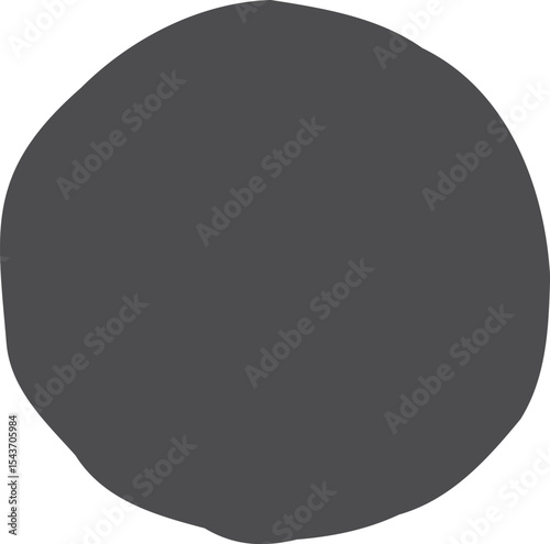 Minimalist gray irregular circle blob on a white background
