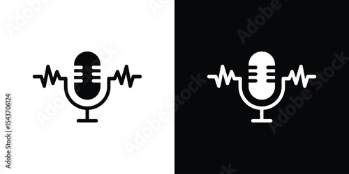 Voice recognition icon collection. line stroke icon. EPS 10