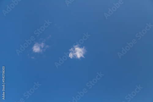 Blue sky with a few clouds background.