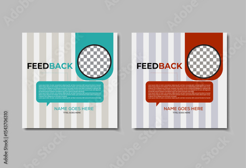 Modern Feedback and Testimonial Design with Stripe Background