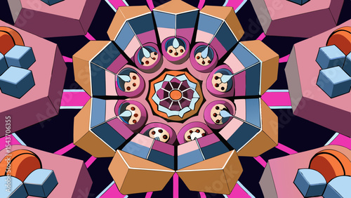 Quantum Multiverse Data Visual – Futuristic Neural Grid Vector Art.