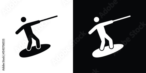 Wakeboarding icon collection. line stroke icon. EPS 10