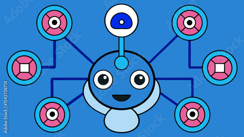 Quantum Multiverse Data Visual – Futuristic Neural Grid Vector Art.