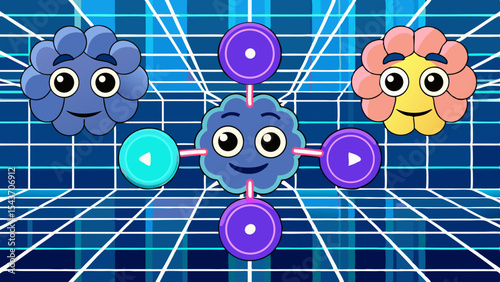 Quantum Multiverse Data Visual – Futuristic Neural Grid Vector Art.