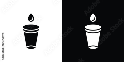 Water glass icon collection. line stroke icon. EPS 10