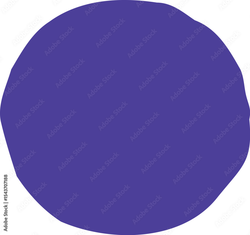 Indigo Purple Blob Isolated on White, Shape, Flat Design