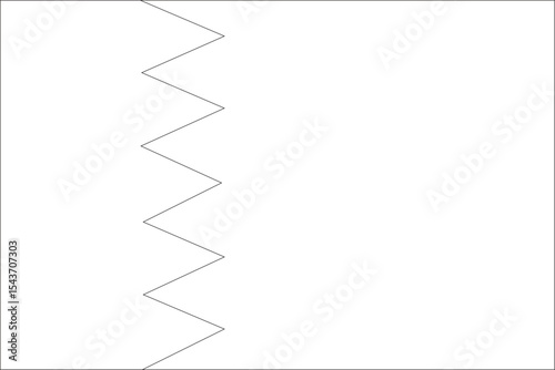 Bahrain flag outline with black and white color.