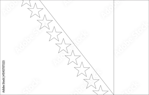 Bosnia and Herzegovina flag outline with black and white color.