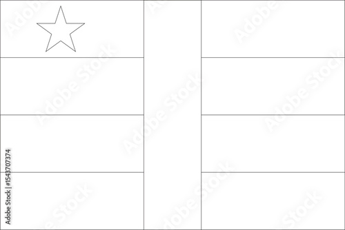 Central African Republic flag outline with black and white color.