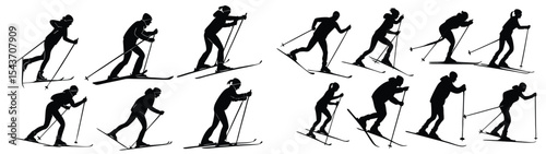 "Cross-Country & Roller Ski Silhouette Collection – All Ages & Genders"


