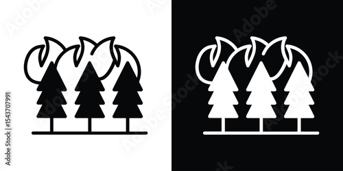 Wildfire disaster icon collection. line stroke icon. EPS 10