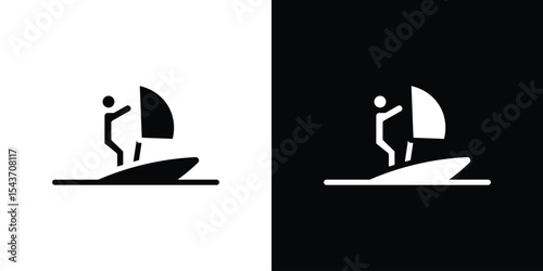 Windsurf icon collection. line stroke icon. EPS 10