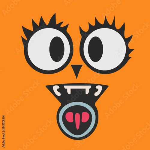 Funny Cartoon Emotion. Positive Graphic Design.