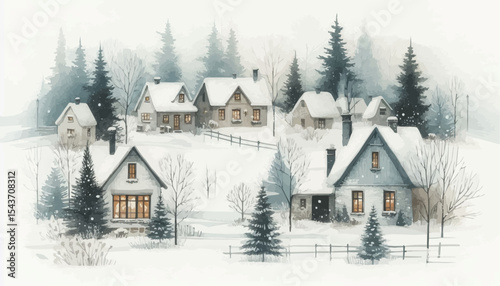 houses in the snow