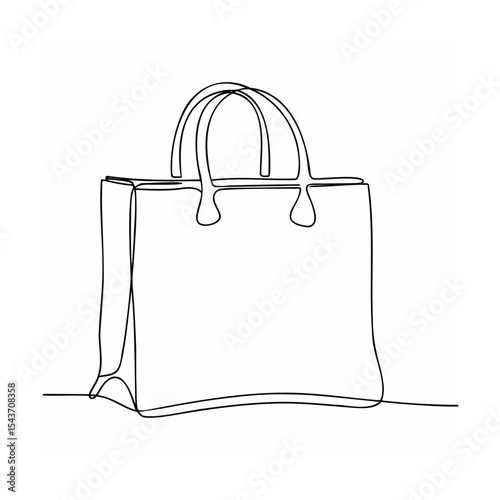 Single Line Drawing Black Tote Bag Fashion Accessory
