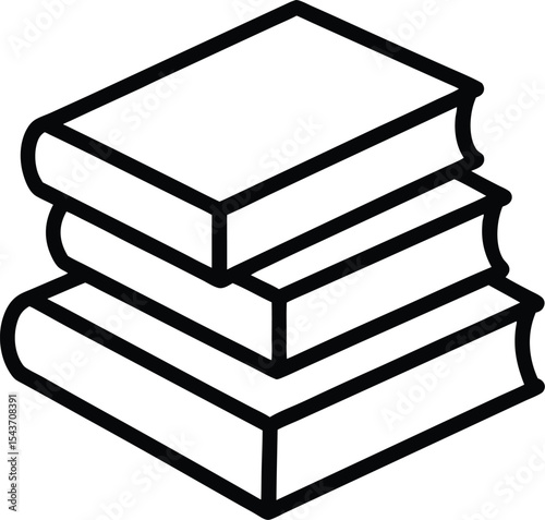 outline vector of stacked book