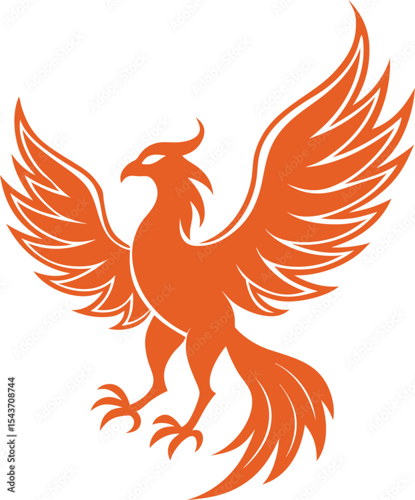 Obraz premium vector illustration of a golden Phoenix Bird