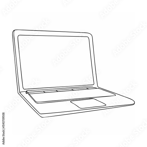 Black Line Art Laptop Computer Illustration notebook
