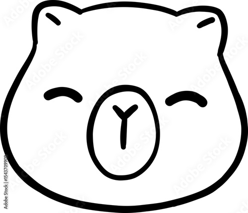 Cute Capybara Outline