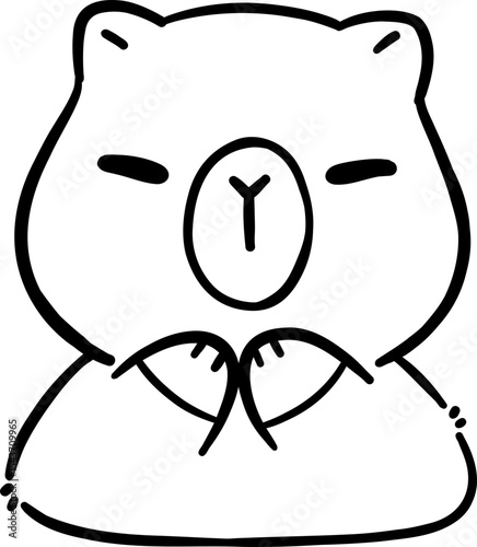 Cute Capybara Outline