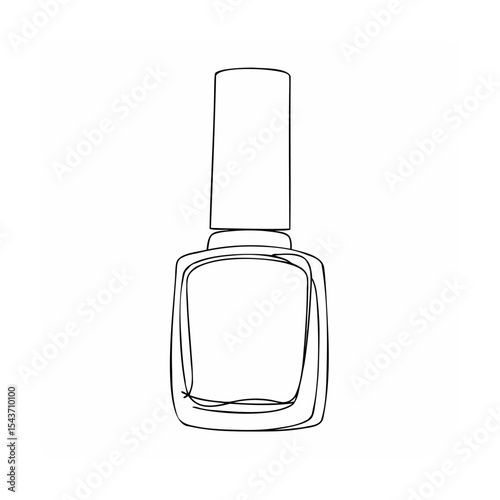 Single Line Nail Polish Bottle Black Line Art black and white