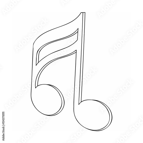 Black Line Art Eighth Note Musical Symbol musical note