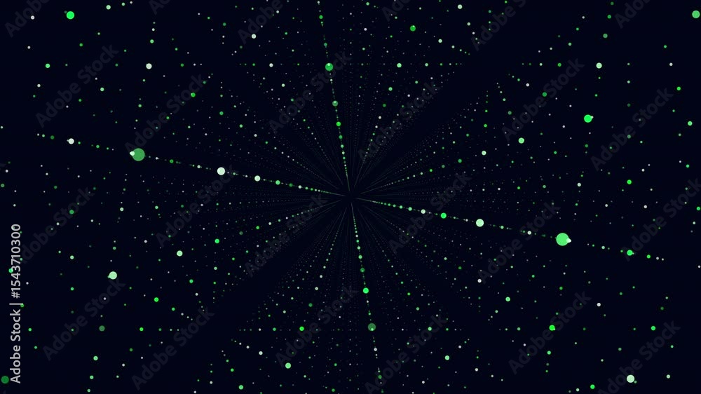 Green dots on a black background form a sunburst pattern in this image, suitable as a website background or graphic design element