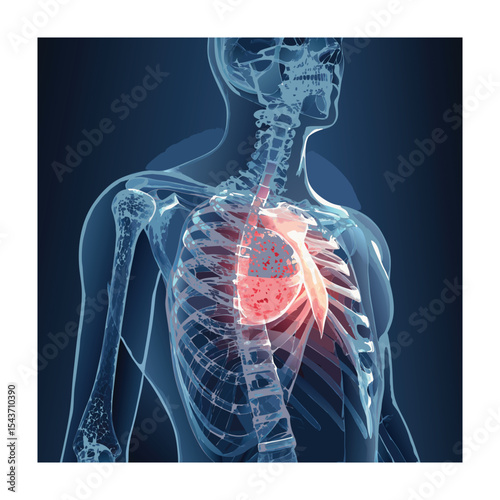 Human Body Anatomy with Focus on Heart: Skeleton, Muscles and Cardiovascular System