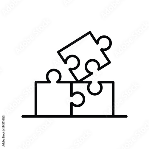 Connecting puzzle pieces solution teamwork concept