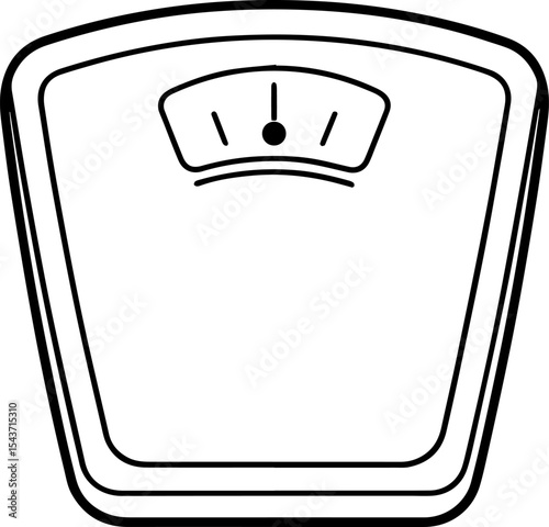 Weight scales outline vector illustration, line art
