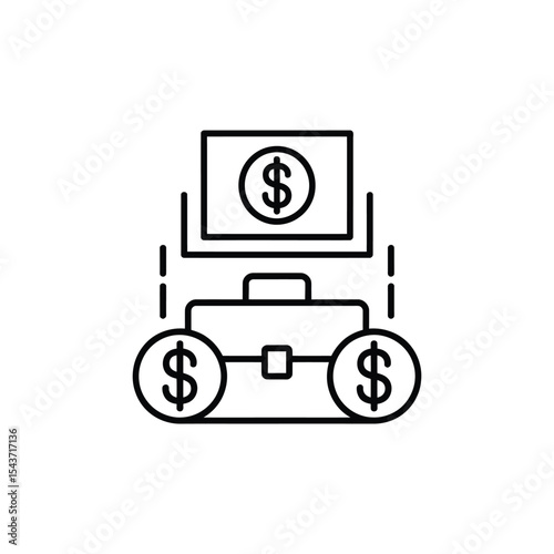 Financial investment growth icon line art