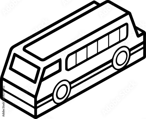 bus pass outline coloring book page line art illustration